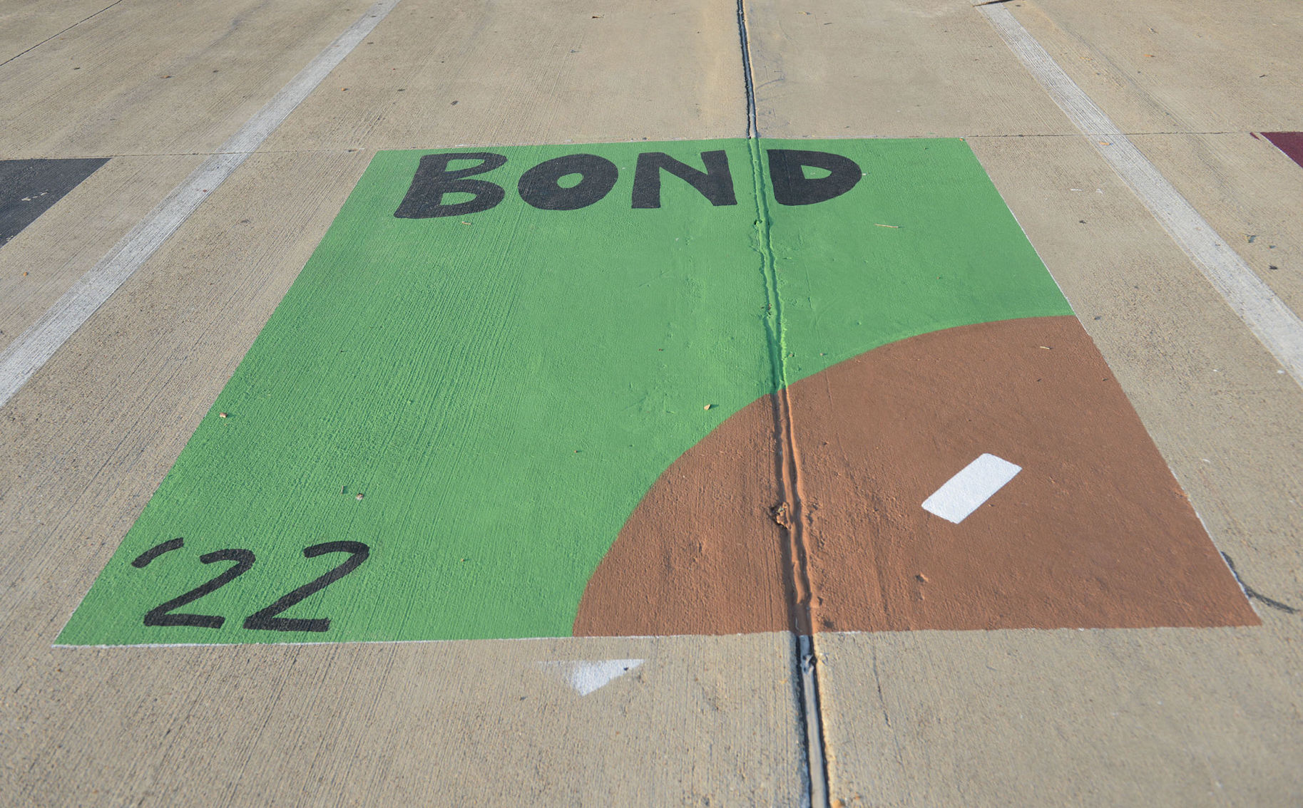 A&M Consolidated HS painted parking spots